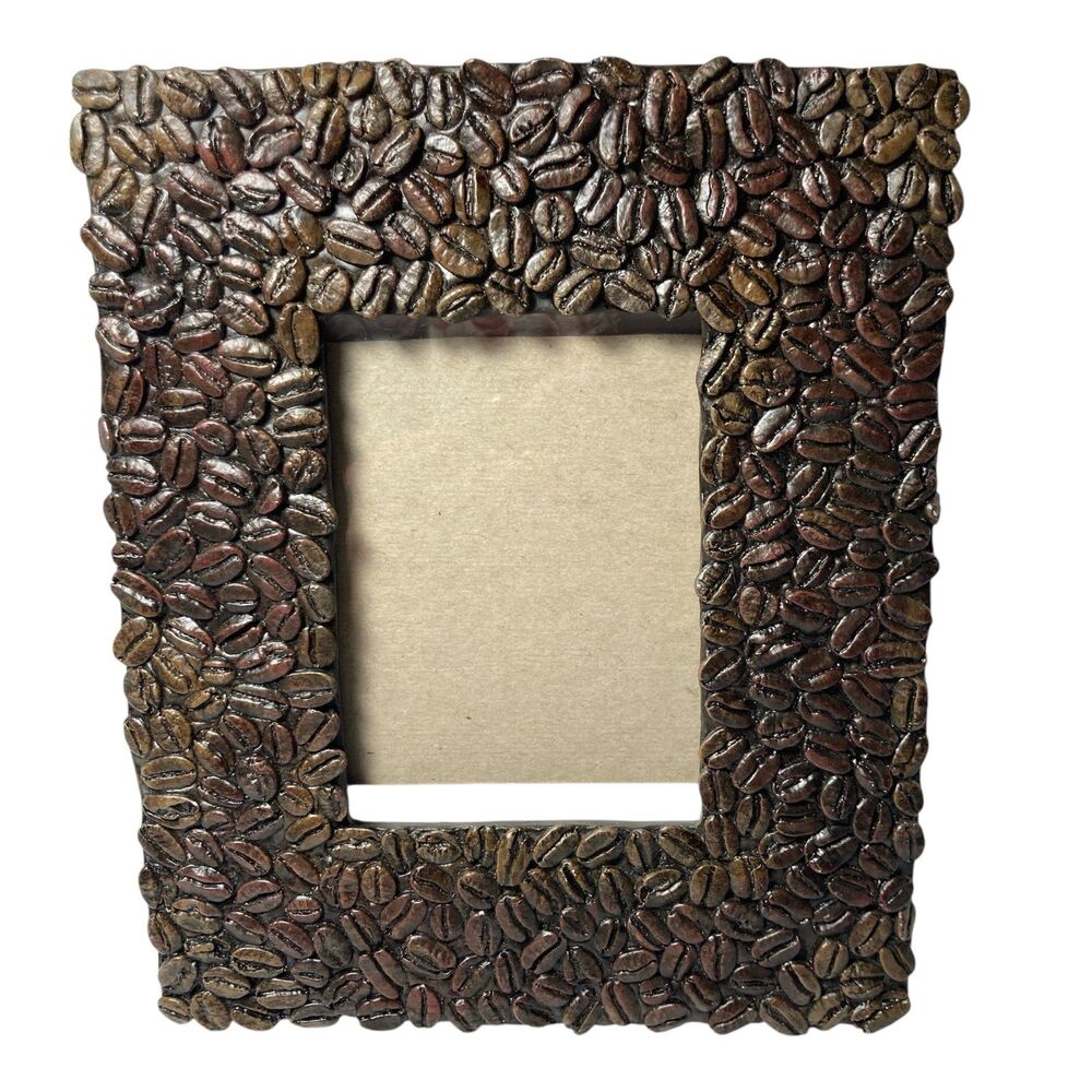 Vintage Coffee Bean Picture Photo Frame 3.5 X 5 Dark Brown Roasters Mocha 6.5X8